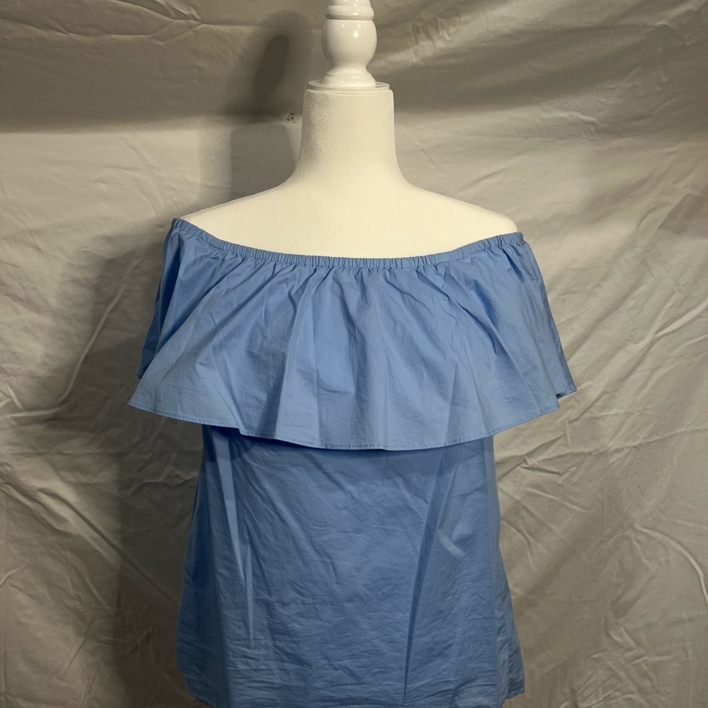 Michael Kors Sky Blue Off-Shoulder Blouse
